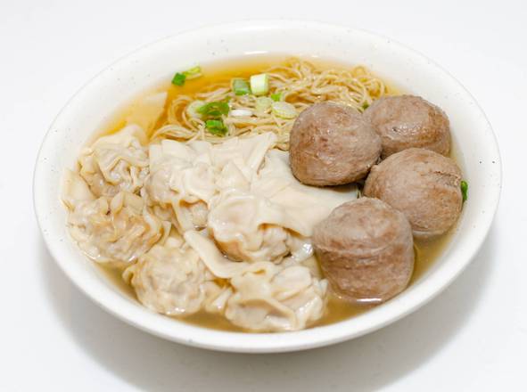 172. Beef Ball and Wonton with Noodle in Soup 牛丸雲吞麺